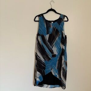 Coldwater Creek Blue Brush Stroke Dress - L